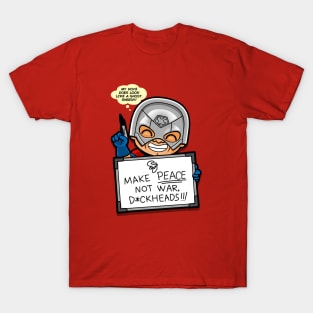 Funny Peace Anti-War Superhero Slogan T-Shirt